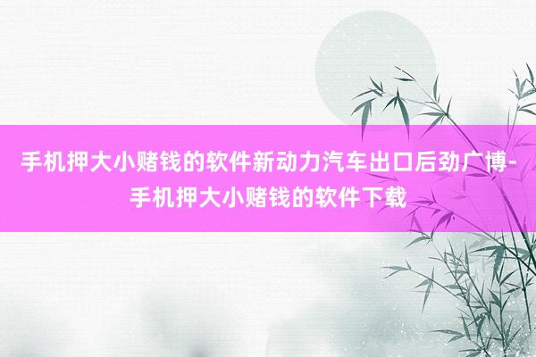 手机押大小赌钱的软件新动力汽车出口后劲广博-手机押大小赌钱的软件下载