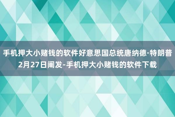 手机押大小赌钱的软件好意思国总统唐纳德·特朗普2月27日阐发-手机押大小赌钱的软件下载