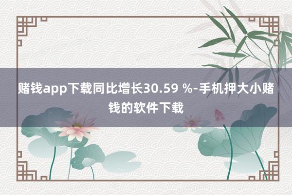 赌钱app下载同比增长30.59 %-手机押大小赌钱的软件下载