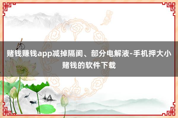 赌钱赚钱app减掉隔阂、部分电解液-手机押大小赌钱的软件下载