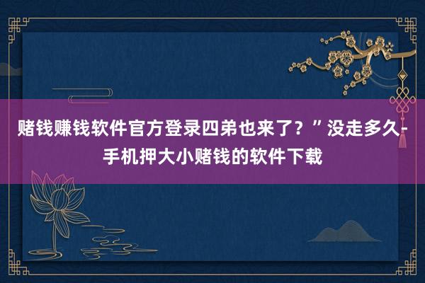 赌钱赚钱软件官方登录四弟也来了？”没走多久-手机押大小赌钱的软件下载