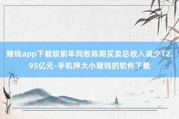 赌钱app下载较前年同敷陈期买卖总收入减少12.95亿元-手机押大小赌钱的软件下载
