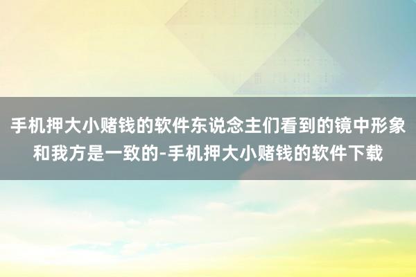 手机押大小赌钱的软件东说念主们看到的镜中形象和我方是一致的-手机押大小赌钱的软件下载
