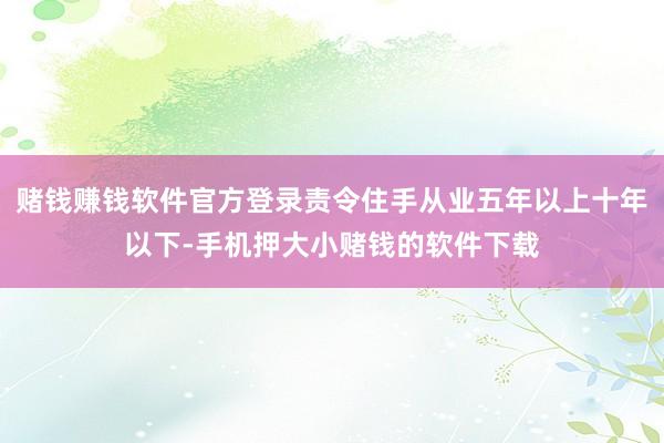 赌钱赚钱软件官方登录责令住手从业五年以上十年以下-手机押大小赌钱的软件下载