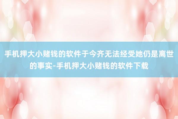 手机押大小赌钱的软件于今齐无法经受她仍是离世的事实-手机押大小赌钱的软件下载