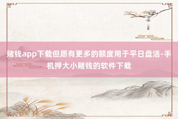 赌钱app下载但愿有更多的额度用于平日盘活-手机押大小赌钱的软件下载