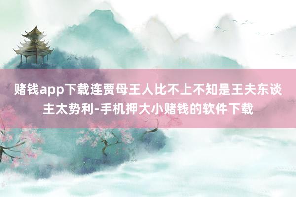赌钱app下载连贾母王人比不上不知是王夫东谈主太势利-手机押大小赌钱的软件下载