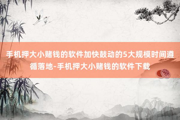 手机押大小赌钱的软件加快鼓动的5大规模时间遵循落地-手机押大小赌钱的软件下载