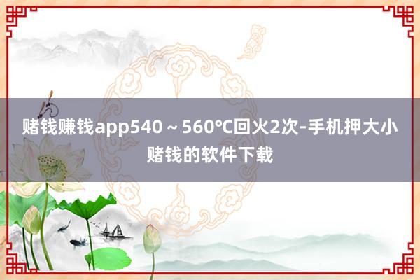 赌钱赚钱app540～560℃回火2次-手机押大小赌钱的软件下载