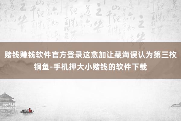 赌钱赚钱软件官方登录这愈加让藏海误认为第三枚铜鱼-手机押大小赌钱的软件下载