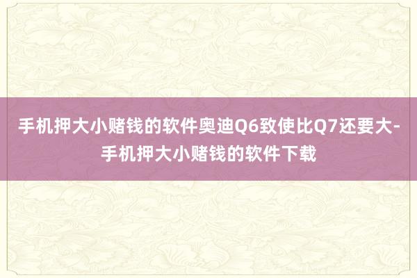 手机押大小赌钱的软件奥迪Q6致使比Q7还要大-手机押大小赌钱的软件下载