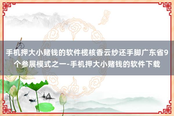 手机押大小赌钱的软件榄核香云纱还手脚广东省9个参展模式之一-手机押大小赌钱的软件下载