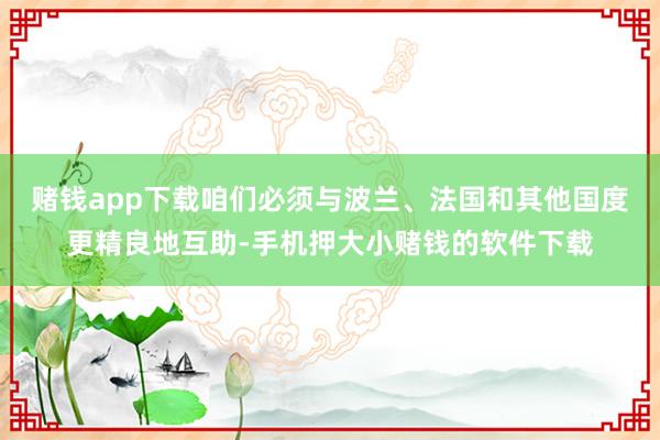 赌钱app下载咱们必须与波兰、法国和其他国度更精良地互助-手机押大小赌钱的软件下载