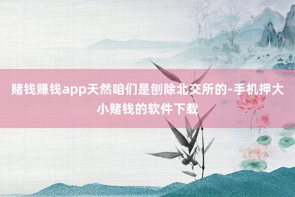 赌钱赚钱app天然咱们是刨除北交所的-手机押大小赌钱的软件下载