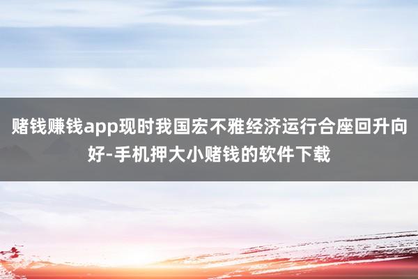 赌钱赚钱app现时我国宏不雅经济运行合座回升向好-手机押大小赌钱的软件下载