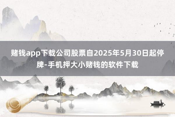 赌钱app下载公司股票自2025年5月30日起停牌-手机押大小赌钱的软件下载