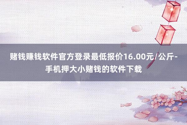 赌钱赚钱软件官方登录最低报价16.00元/公斤-手机押大小赌钱的软件下载