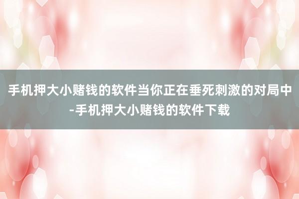 手机押大小赌钱的软件当你正在垂死刺激的对局中-手机押大小赌钱的软件下载