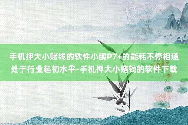 手机押大小赌钱的软件小鹏P7+的能耗不停相通处于行业起初水平-手机押大小赌钱的软件下载