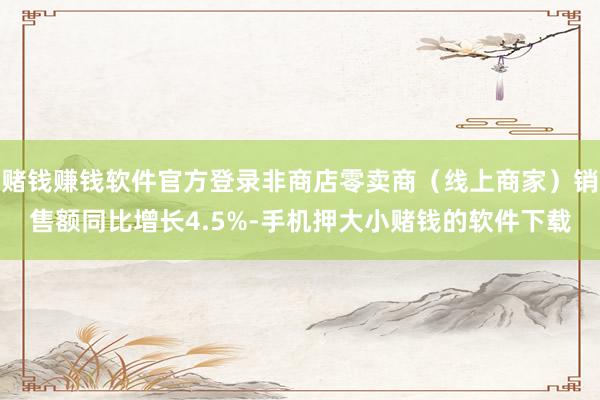 赌钱赚钱软件官方登录非商店零卖商（线上商家）销售额同比增长4.5%-手机押大小赌钱的软件下载