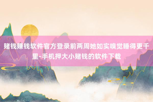 赌钱赚钱软件官方登录前两周她如实嗅觉睡得更千里-手机押大小赌钱的软件下载
