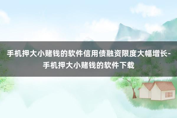 手机押大小赌钱的软件信用债融资限度大幅增长-手机押大小赌钱的软件下载