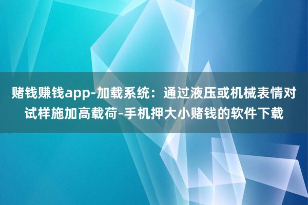 赌钱赚钱app-加载系统：通过液压或机械表情对试样施加高载荷-手机押大小赌钱的软件下载