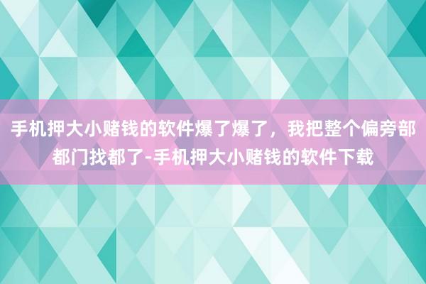 手机押大小赌钱的软件爆了爆了,我把整个偏旁部都门找都了-手机押大小赌钱的软件下载