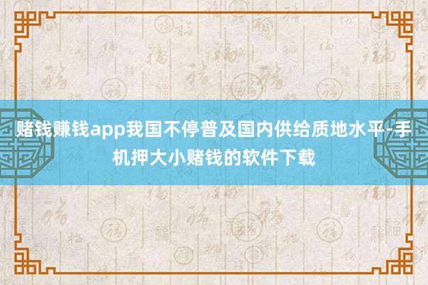 赌钱赚钱app我国不停普及国内供给质地水平-手机押大小赌钱的软件下载