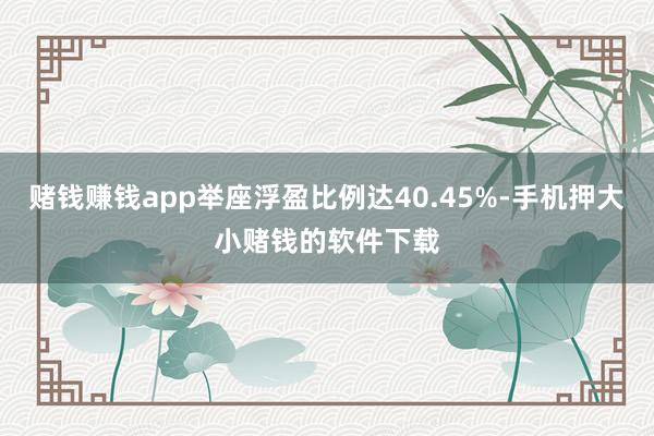 赌钱赚钱app举座浮盈比例达40.45%-手机押大小赌钱的软件下载