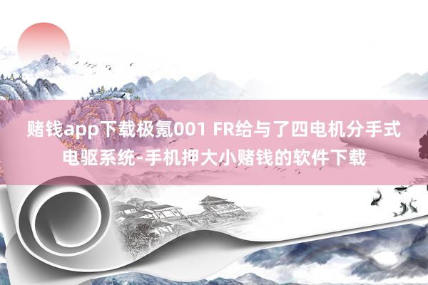 赌钱app下载极氪001 FR给与了四电机分手式电驱系统-手机押大小赌钱的软件下载