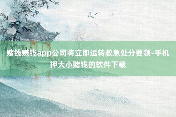 赌钱赚钱app公司将立即运转救急处分要领-手机押大小赌钱的软件下载