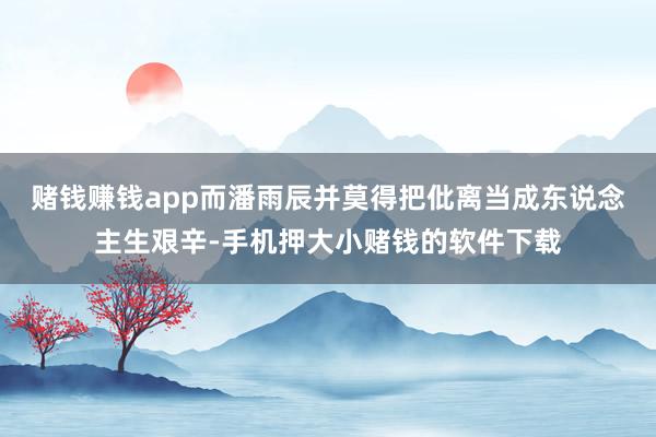 赌钱赚钱app而潘雨辰并莫得把仳离当成东说念主生艰辛-手机押大小赌钱的软件下载