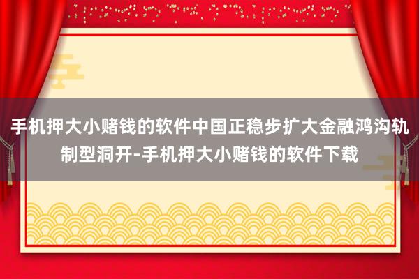 手机押大小赌钱的软件中国正稳步扩大金融鸿沟轨制型洞开-手机押大小赌钱的软件下载