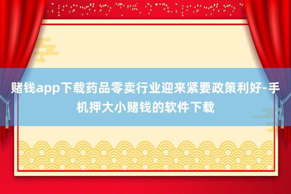 赌钱app下载药品零卖行业迎来紧要政策利好-手机押大小赌钱的软件下载