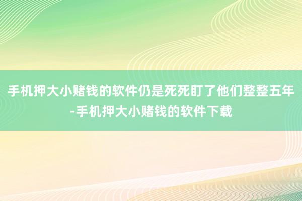 手机押大小赌钱的软件仍是死死盯了他们整整五年-手机押大小赌钱的软件下载