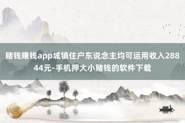 赌钱赚钱app城镇住户东说念主均可运用收入28844元-手机押大小赌钱的软件下载