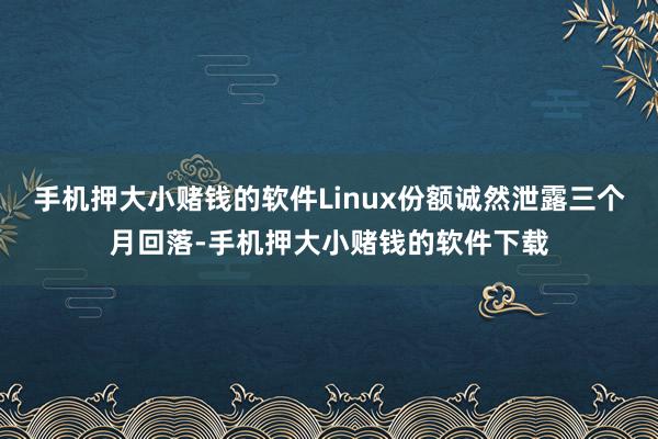 手机押大小赌钱的软件Linux份额诚然泄露三个月回落-手机押大小赌钱的软件下载