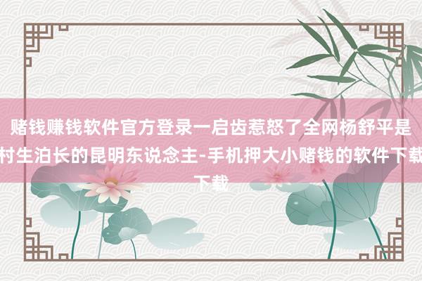 赌钱赚钱软件官方登录一启齿惹怒了全网杨舒平是村生泊长的昆明东说念主-手机押大小赌钱的软件下载