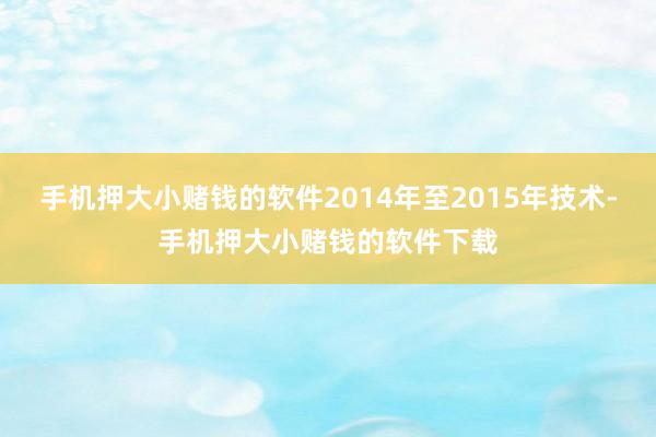 手机押大小赌钱的软件2014年至2015年技术-手机押大小赌钱的软件下载