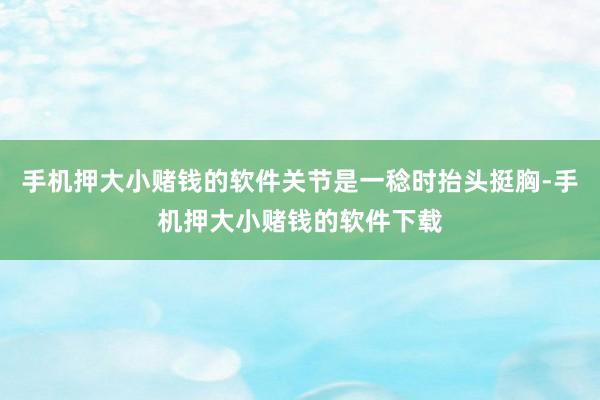 手机押大小赌钱的软件关节是一稔时抬头挺胸-手机押大小赌钱的软件下载