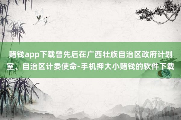 赌钱app下载曾先后在广西壮族自治区政府计划室、自治区计委使命-手机押大小赌钱的软件下载