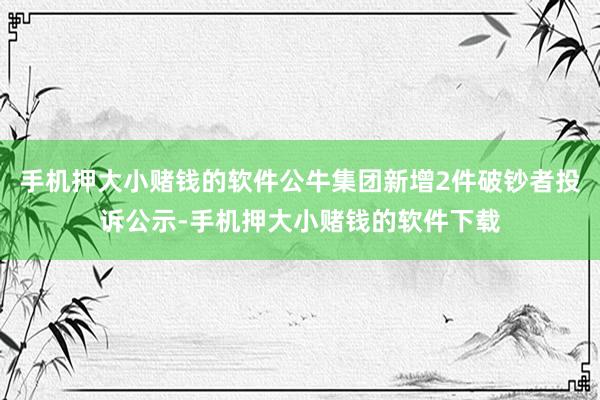 手机押大小赌钱的软件公牛集团新增2件破钞者投诉公示-手机押大小赌钱的软件下载